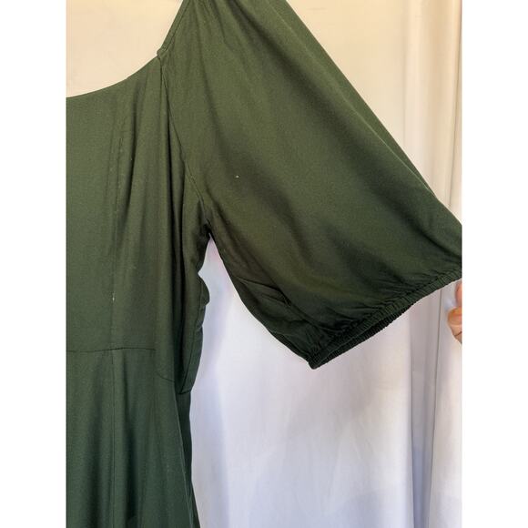 Old Navy Fit Flare Peasant Midi Dress Size XL Tall Heritage Holiday Smocked - Picture 4 of 13